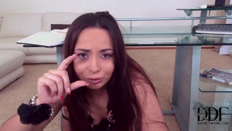 [OnlyBlowjob] - Aurelly Rebel In Office Lingerie Gives Deepthroat - Christy Charming