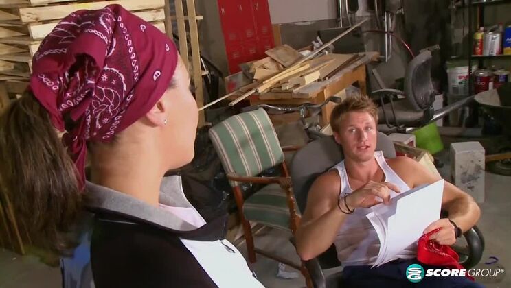 Big Boob Brunette Selena Castro's Garage Romp