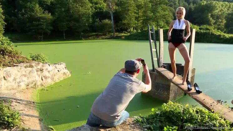 [Tainster] - Stockings and Blonde Outdoor Action