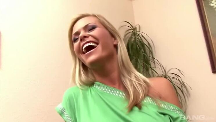 Hairy Blonde Girl Masturbates with White Vibrator