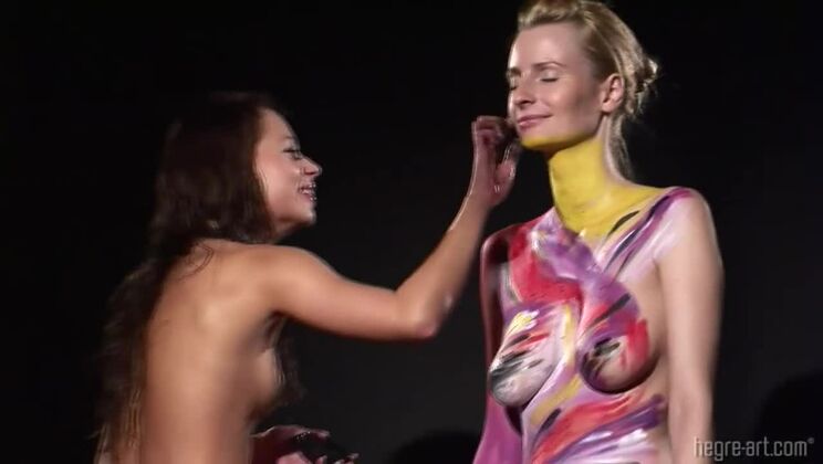 [Hegre] - Beautiful Sex With Erica And Karolina Polish Body Painting Models