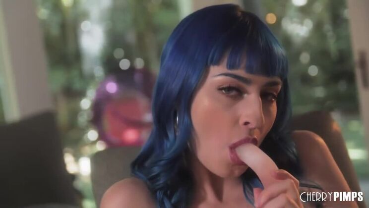 [WildOnCam] - Jewelz Blu Shows Off Her Toy In Stockings - Jewelz Blu