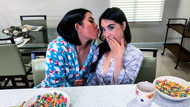 Asian Teen Stepsisters in Voyeur Scene