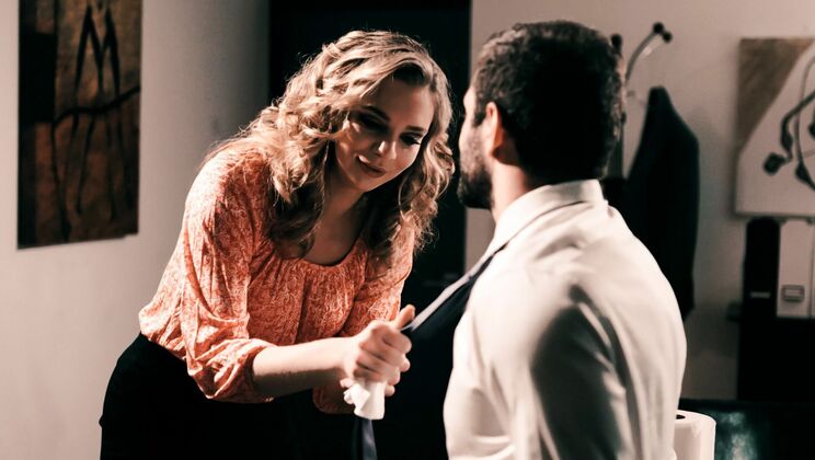 Brunette Office Girl Loves Cock