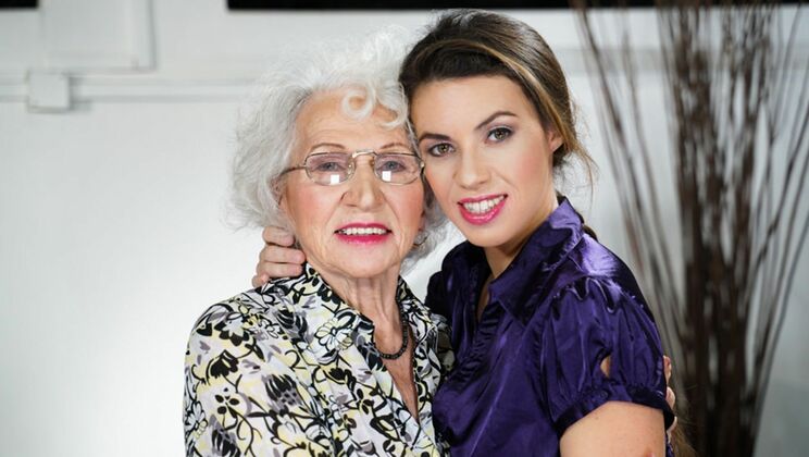 [OldYoungLesbianLove] - Natural Tits Brunette Fun