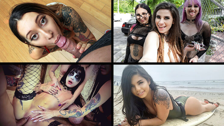 [TeamSkeetSelects] - Tattooed Ladies and Their Cum Fantasies - Honey Gold - Harlowe Blue - Indica Flower - Val Steele