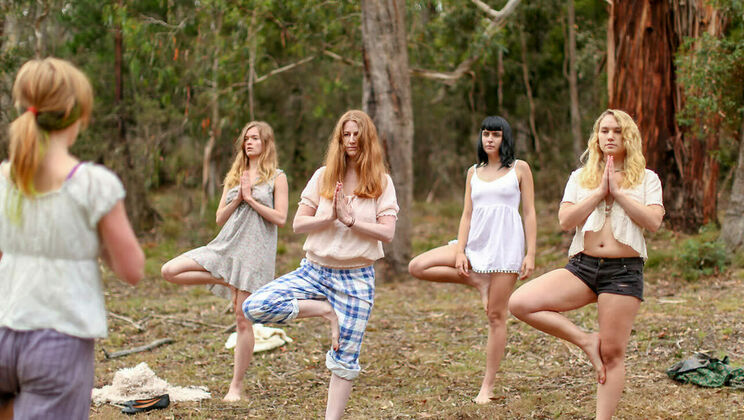 [SouthernSins] - Outdoor Yoga Orgy with Jane, Chloe B, and Marina Lee - Laney - Kim Cums - Jane - Chloe B - Marina Lee