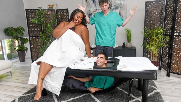 Sneaky Masseur Enjoys Big Boobs