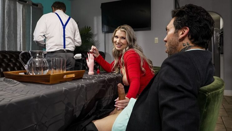 Oiled Up Blonde Gets Missionary