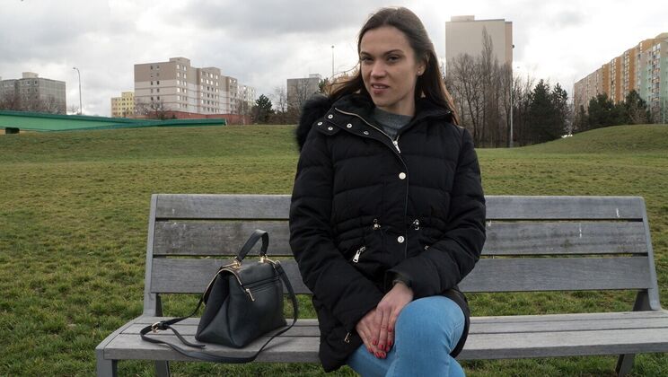 Brunette Blowjob in a Folks Basement