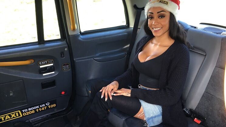 [FakeTaxi] -  Petite Ebony Girl with Big Boobs Squirts in Taxi 