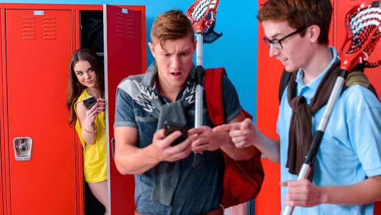 [TeensLoveHugeCocks] - Small Tits Blonde Cheats In School