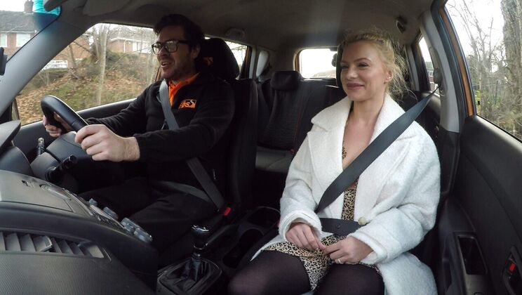 Hot Polish Blonde Driving Lesson