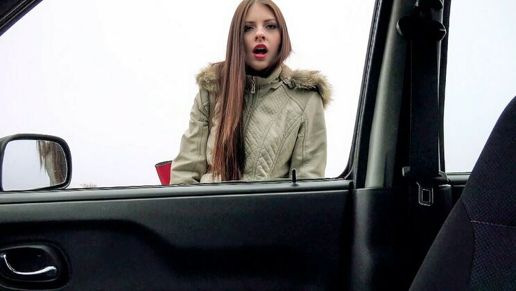 [StrandedTeens] - Rebecca Volpetti Gives Car Head - Rebecca Volpetti - Frank Gun