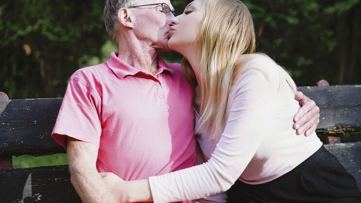 Old Meets Young in this Steamy Outdoor Encounter