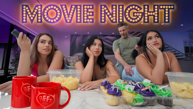 [BFFs] - Latina Stepsisters Fuck on Movie Night - Mike Mancini - Sophia Burns - Holly Day - Nia Bleu