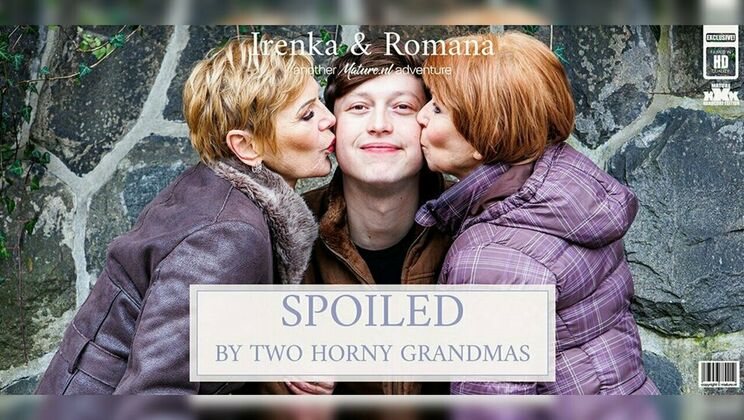 [Mature.nl] - Mature Beauties Irenka and Romana Take on Young Lenny