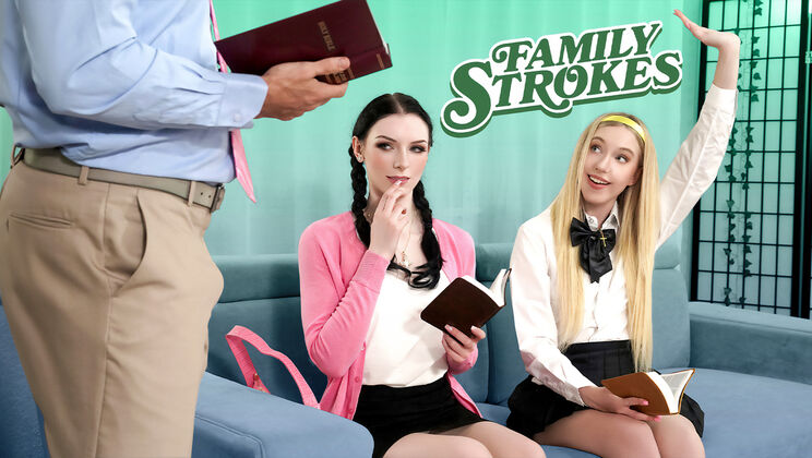 [FamilyStrokes] - Bible Study Gone Wild with Blowjob Queens