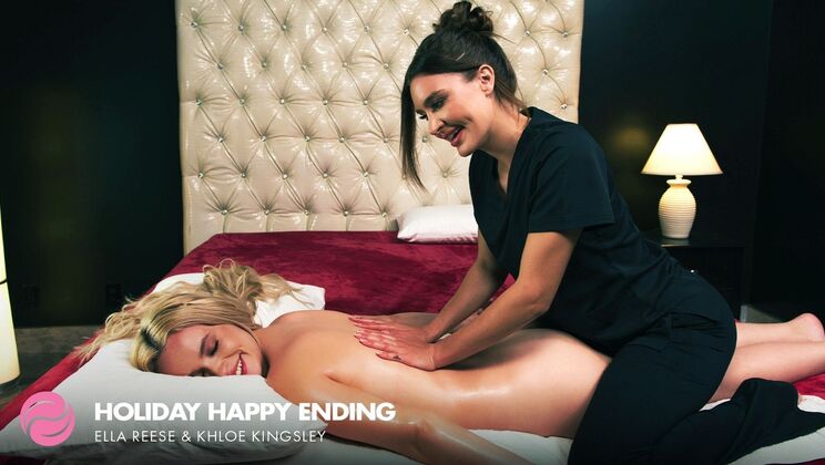 [FantasyMassage] - Tattooed Lesbians in Holiday Bliss - Ella Reese - Khloe Kingsley
