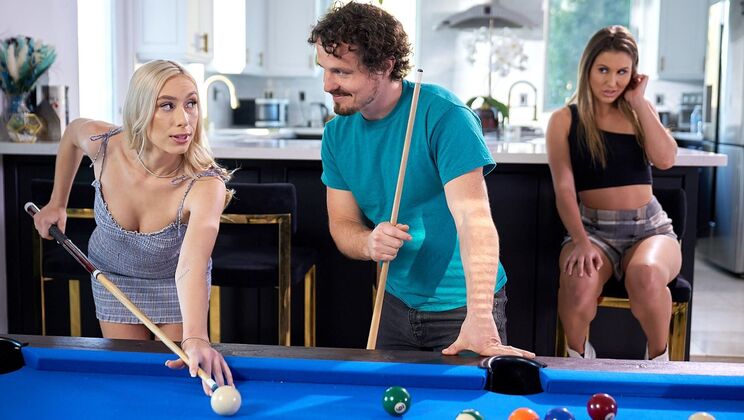 [AdultTime] - Blonde & Brunette Face Sitting and Pussy Licking in Friendly Competition - Paige Owens - Kay Lovely - Robby Apples