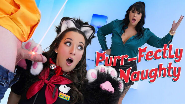 [AskYourMother] - Angry Stepmom and Neko Girl Lick Pussy and Fuck Stepson Hard