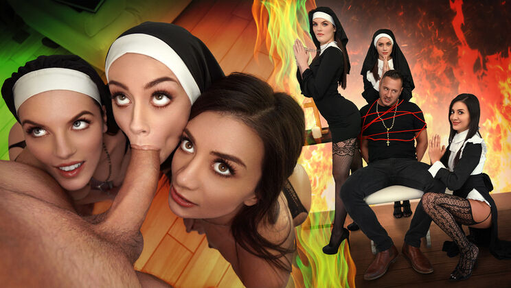 [BFFs] - Petite Nuns Spank & Ride Danny Mountain Rough - Danny Mountain - Natalie Brooks - Fiona Frost - Selena Love