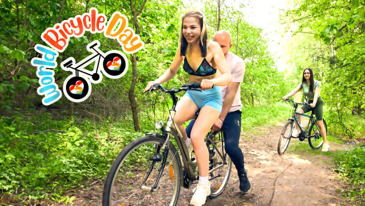[ClubSweethearts] - Hot Teen Bella Fawn Gets Hardcore Fuck on World Bicycle Day - Aleks Sam - Remido - Bella Fawn