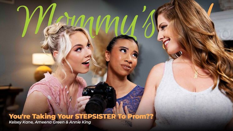[Girlsway] - Interracial Threesome at Prom with Stepsister and Stepmom - Ameena Green - Kelsey Kane - Annie King