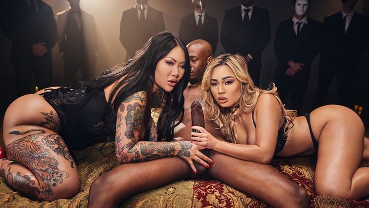 [Deeper] - Bare Witness: Blonde and Brunette Share Cock in Interracial Sex - Anton Harden - Connie Perignon - Kazumi