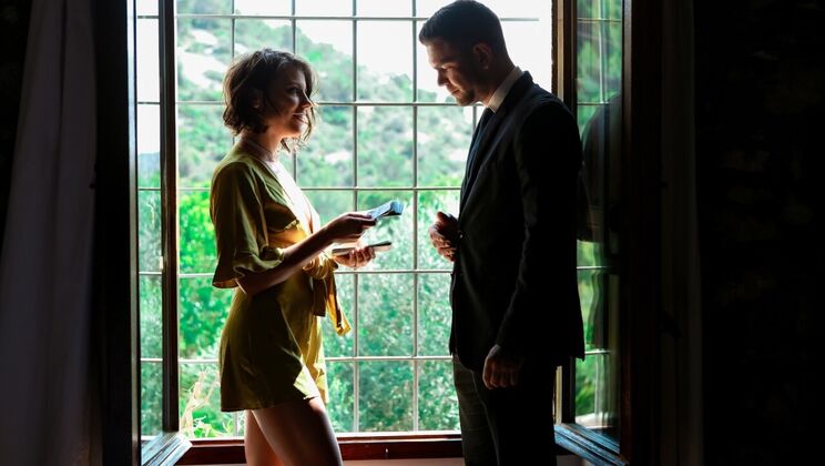 [DigitalPlayground] - Brunette Latina Threesome: Blowjob, Facial, Missionary - Adriana Chechik - Juan Lucho - Emily Willis