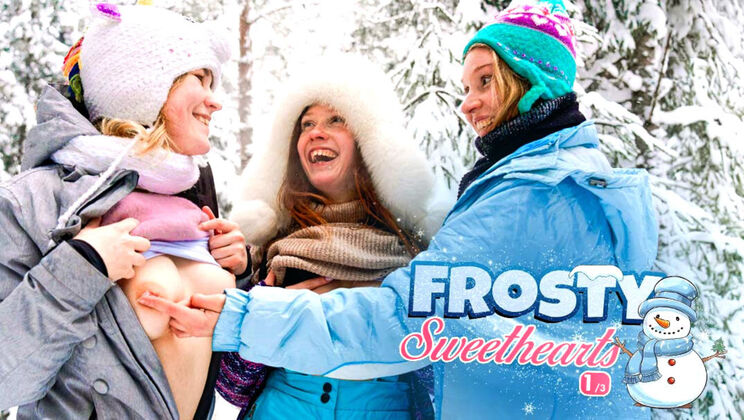 [ClubSweethearts] - Frosty Sweethearts Part 1: Blonde Teen Threesome Outdoor Lesbian Sex - Alice Klay - Kate Rose - Iris Murai