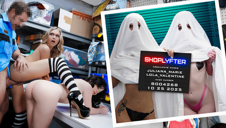[Shoplyfter] - Threesome with Belly Button Piercings - Deep Throat & Dick Play - Jason Sarcinelli - Juliana Marie - Lola Valentine